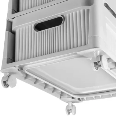 Комод на колесах 4 ящика 30*38,5*69см «VELVET» светло-серый флэк