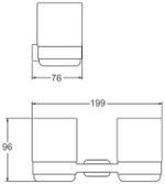 Стакан двойной стеклянный с держателем BELZ B90708, графит