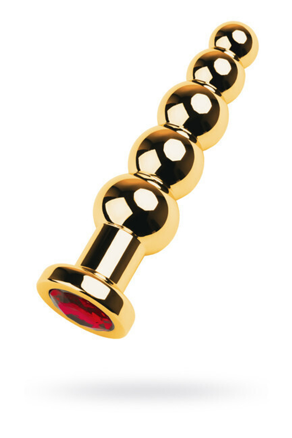 Анальная втулка с красным кристаллом Metal by TOYFA (Цвет: золотой с красным)