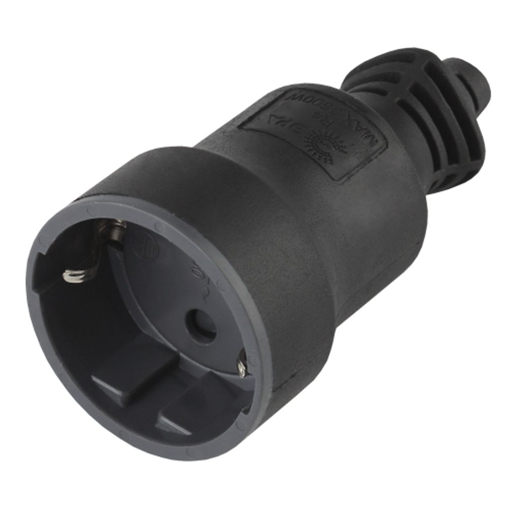 Розетка ЭРА R4(B) кабельная c заземлением 16A прямой ввод черная | Штепсельные вилки и розетки