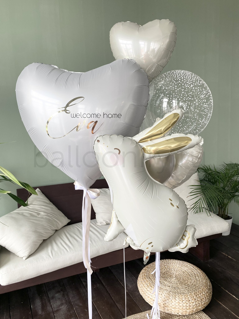 Набор шаров для новорожденного "Зайка золотые ушки", дизайн №2