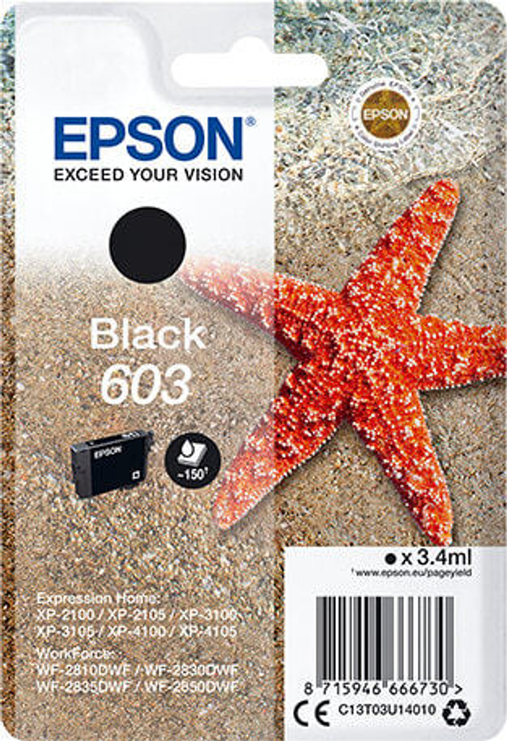 Epson C13T03U14020 струйный картридж Подлинный Черный 1 шт