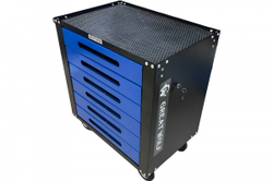 Инструментальная тележка GWT-B6S (6 ящиков, ЦЗ, увеличенные колеса с тормозом, доводчики, синяя)