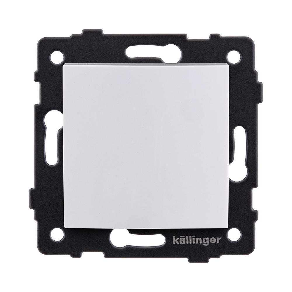 Выключатель кнопочный 1-клавишный 10А/250В, изогнутый, белый Kollinger REA-R-005WH для Aspekt, Eleganz, Reflex