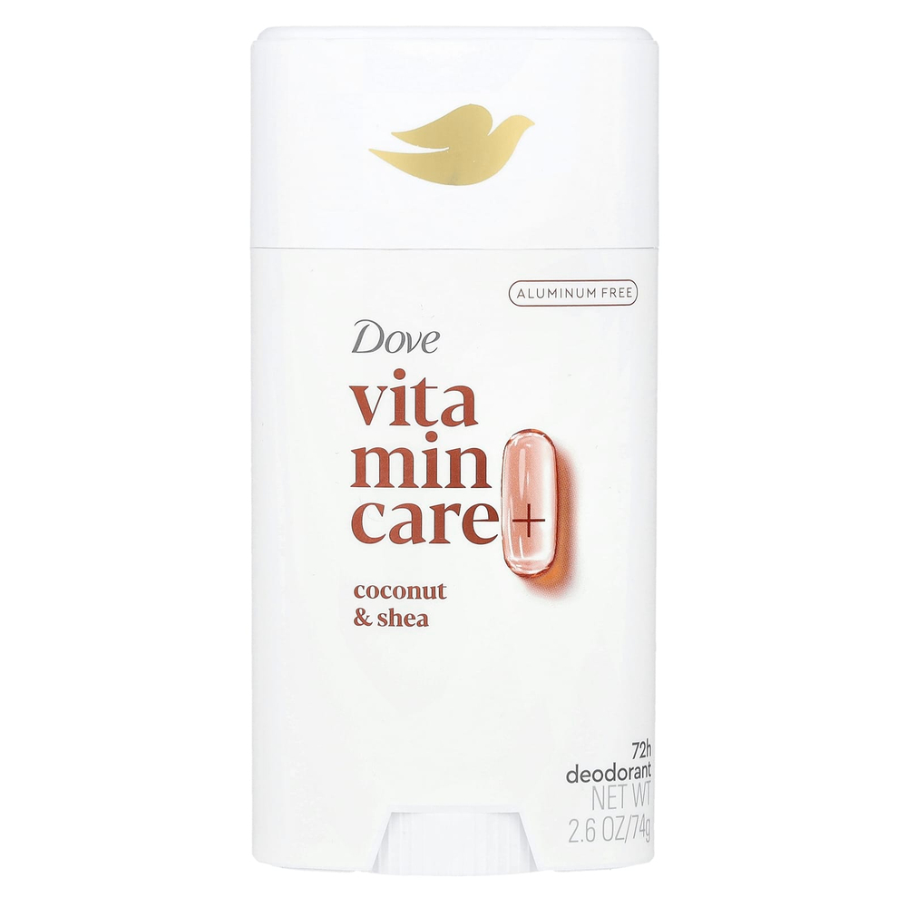 Dove, Vitamin Care + дезодорант, кокос и ши, 74 г (2,6 унции)