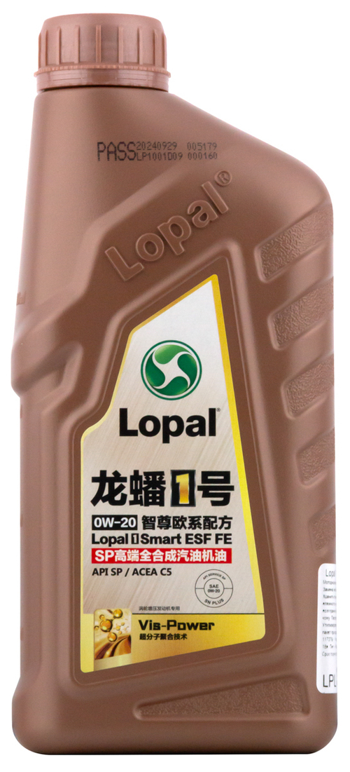 Масло LOPAL Smart ESF FE 0W20 SP/SN C-5 (1л) синтетика