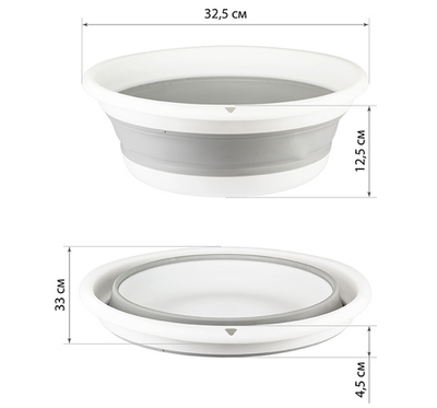 Таз ФЛЕКС 5,5 л складной, отверстие для подвешивания, материал- полипропилен, ТЭП М2501