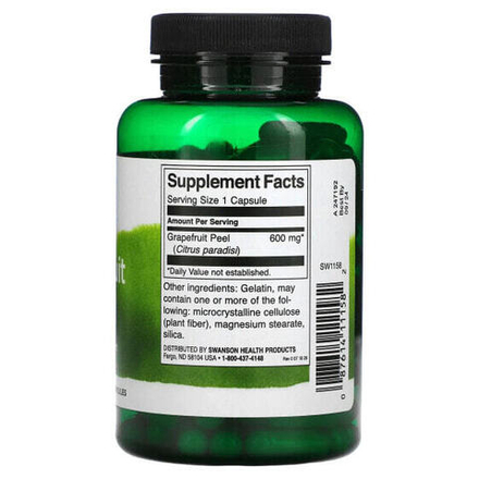 Антиоксиданты Swanson, Цедра грейпфрута, 600 мг, 120 капсул