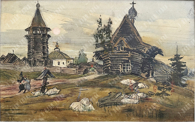 Васнецов В. М.? Старая крепость. 1870-е гг.(?) Бумага, смешанная техника.