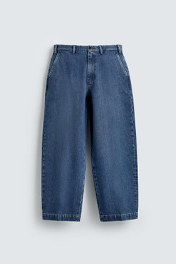 ZARA ДЖИНСЫ ЧИНОС STRAIGHT FIT, СИНИЙ