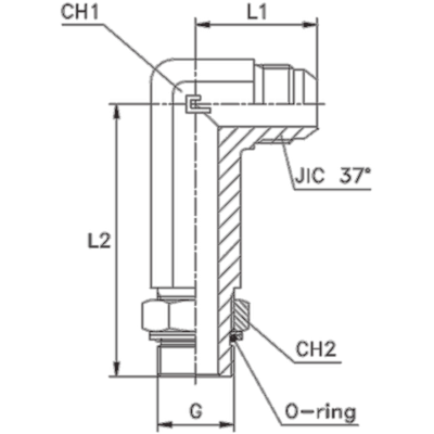 Штуцер FRMC90 JIC 9/16 - BSP 1/2 (удлин.)