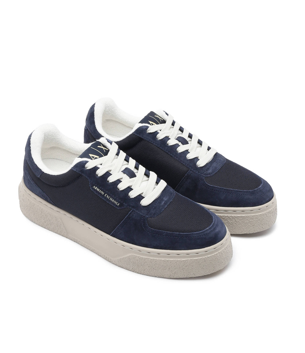 Кожаные кроссовки Armani Exchange - темно-синий(XUX196 XV796)