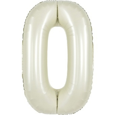 К Цифра 0 Белый песок Сатин (40''/102 см)