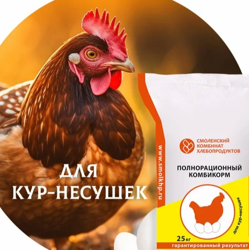 Комбикорм для кур-несушек 
ПК-1 от 5,5 месяцев и старше , 
мешок 25 кг 
,,Смоленский КХП "