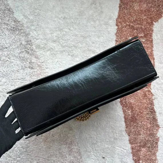 Сумка BALENCIAGA Crush среднего размера, черного цвета