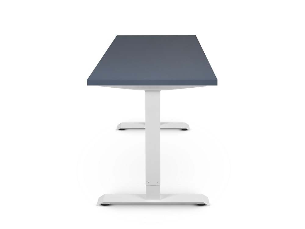 Регулируемый компьютерный стол Bazalt с регулировкой по высоте — столешница МДФ Сланцево‑серый