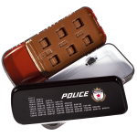 Пенал металлический машина 2 отделения Alingar, таблица умножения, 80 х 200 мм, "Police", черный (полицейская машина)