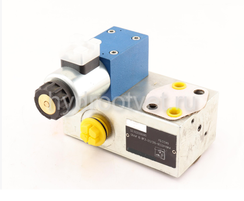 DBAW15BF2-2X/200-6EG24N9K4 - Предохранительный блок насоса Ду16 с давлением настройки до 200 бар, с разгрузкой B = открыт с электроуправлением G24