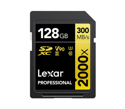 Карта памяти Lexar Professional 2000x Gold SDXC 128GB UHS-II U3 V90, R/W 300/260 МБ/с