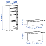 Стеллаж - IKEA TROFAST, 46х30х94 см, белый/ярко-красный, ТРУФАСТ ИКЕА
