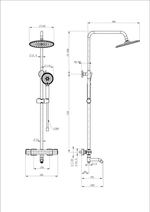 Душевая система с термостатом WONZON & WOGHAND STAY 1, Черный матовый (WW-B3051-A1-MB)
