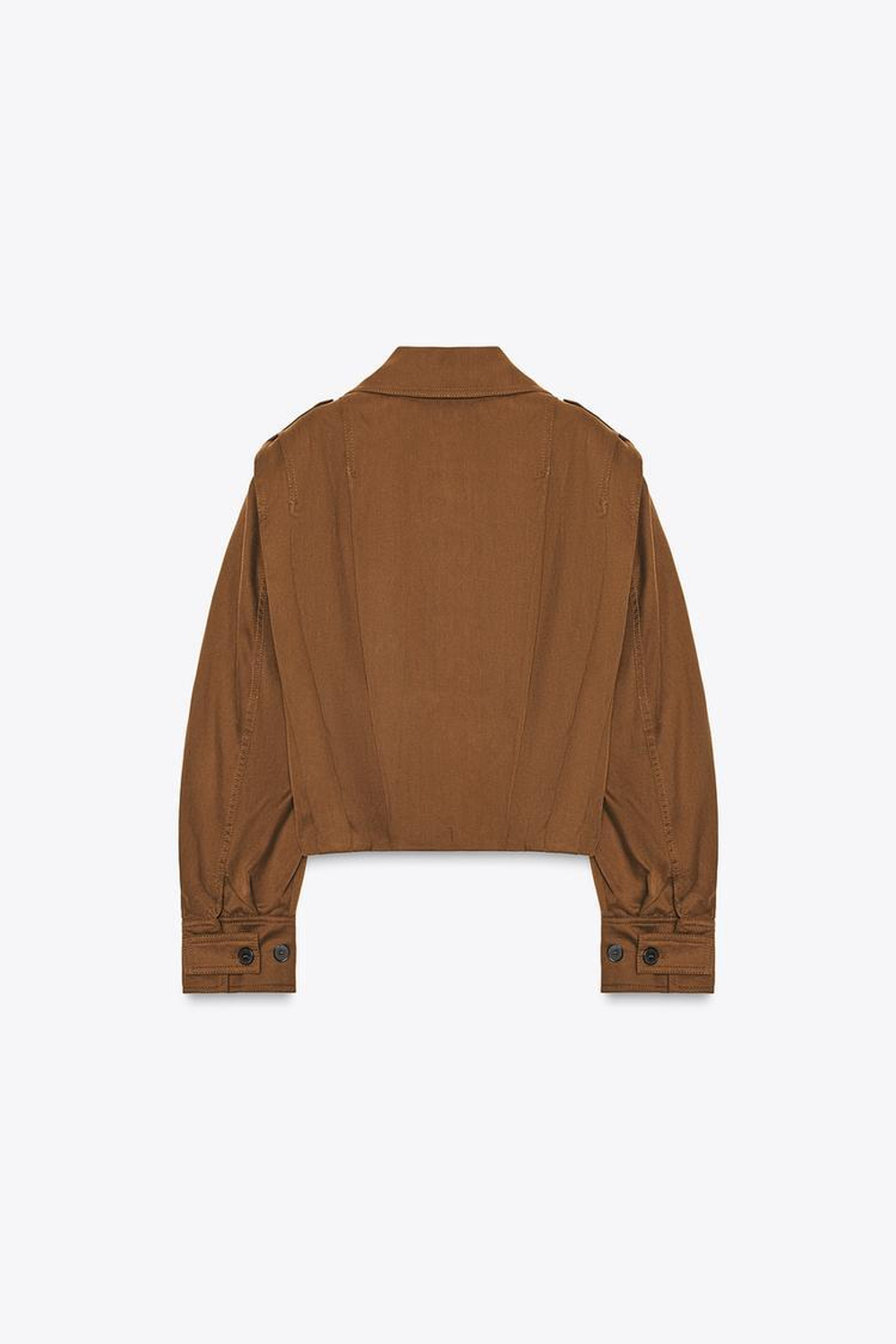 ZARA КУРТКА СО СКЛАДКАМИ И ШЛЕВКАМИ — ZW COLLECTION, ШОКОЛАДНЫЙ