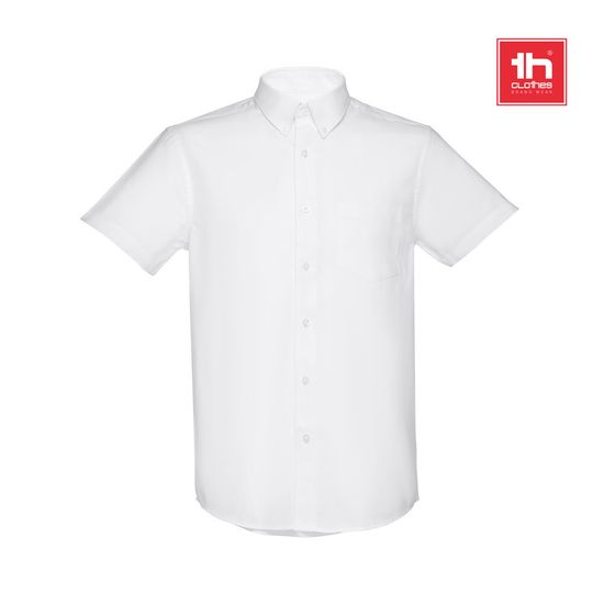 THC LONDON WH. Мужская рубашка oxford с короткими рукавами. Белый цвет