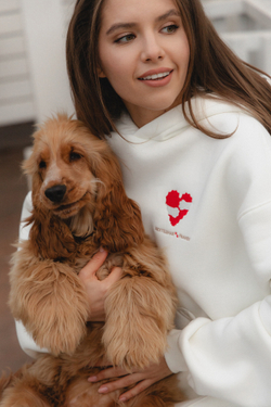 Худи 03 FRANSY x HUGGESHNAYA, с начесом, молочное