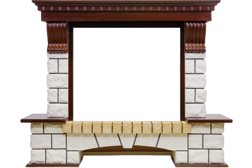 Каминокомплект Pierre Luxe - Темный дуб / Белый с очагом Symphony 26'' DF2608-INT