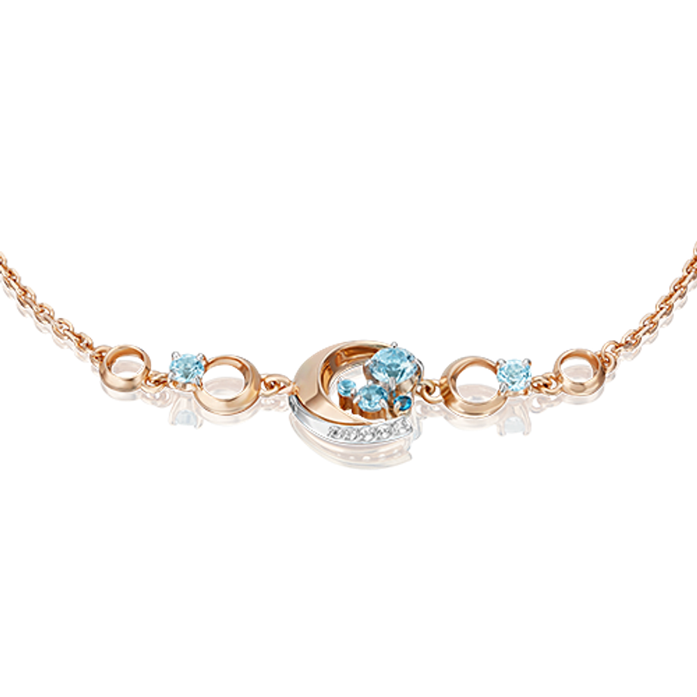 Браслет «Загадочность» из комбинированного золота с топазами и натуральными топазами white