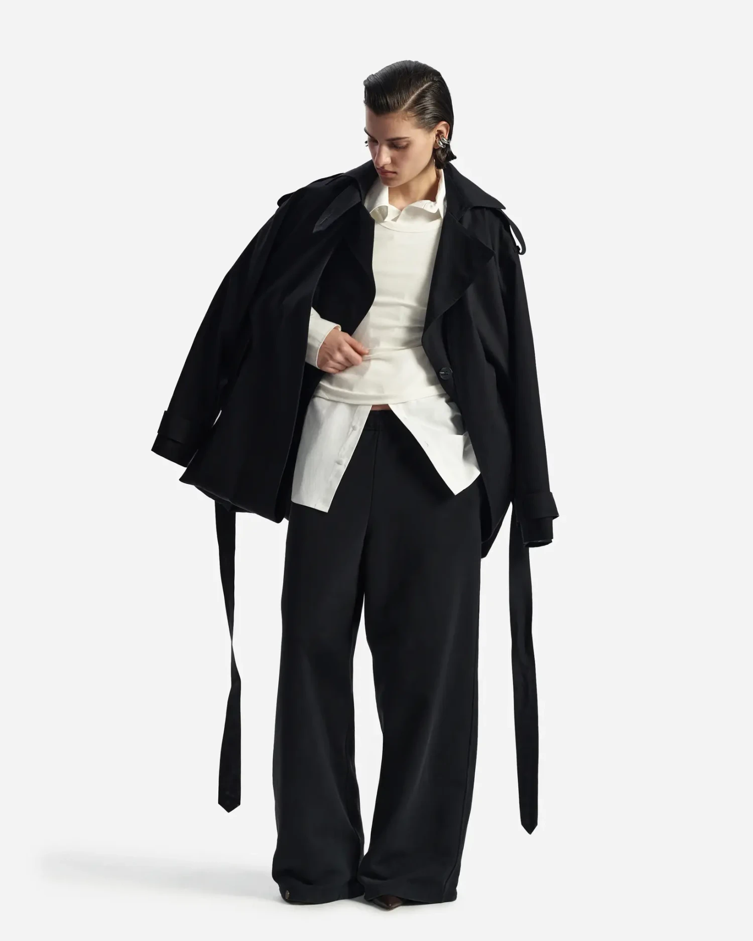 Тренч-трансформер черный