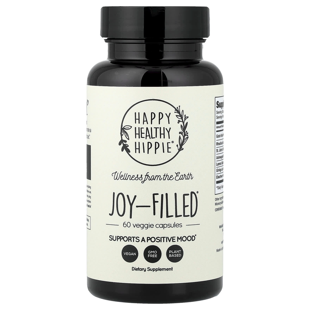 Happy Healthy Hippie, Joy-Filled®, для поддержки хорошего настроения, 60 растительных капсул