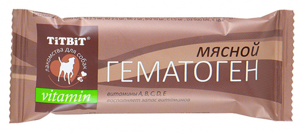 TitBit лакомство для собак Гематоген мясной Vitamin 35 гр.