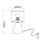 Настольный светильник 1х40Вт Е14, керамика/ткань, серый