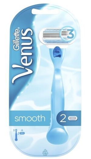 Женский станок для бритья Venus Smooth с тремя лезвиями + 2 кассеты GILLETTE