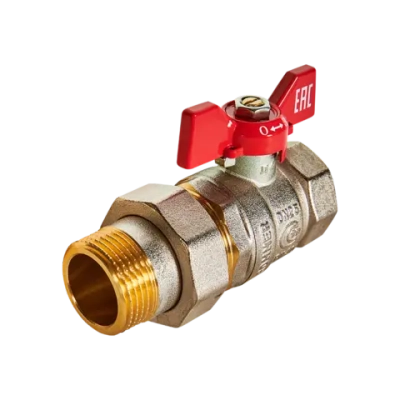 Кран шаровой полнопроходной ROMMER - 1" (ВР/НР, PN40, ручка-бабочка)