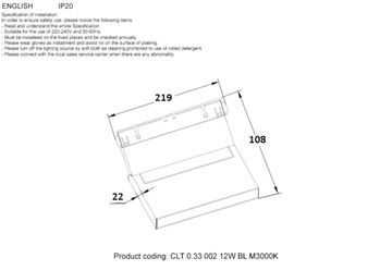 Трековый светодиодный магнитный светильник CLT 0.33 002 12W BL M3000K 48V чёрный Space Crystal Lux