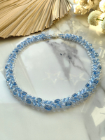 Колье из бисера "Змейка" ручной работы с камнем Гранат (гроссуляр)