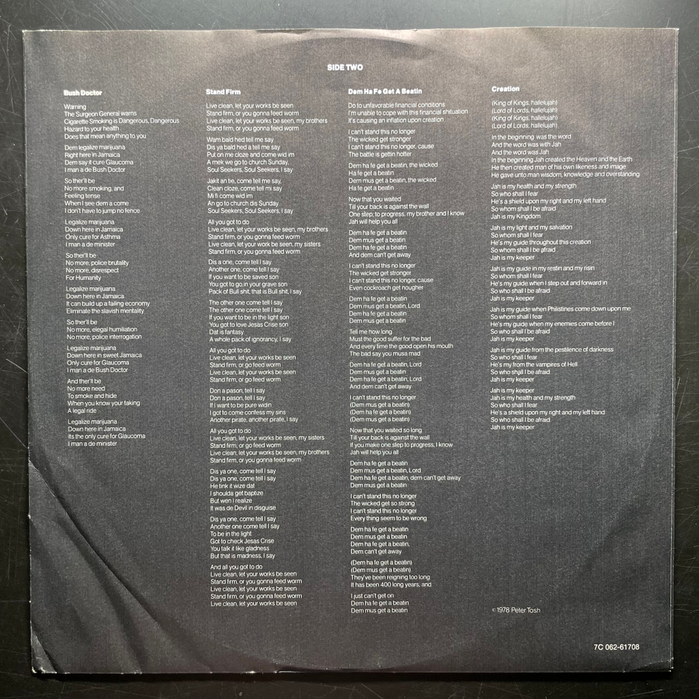 Peter Tosh ‎– Bush Doctor (Швеция 1978г.)