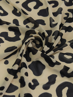 Сетка эластичная бежевая с черным принтом барс 75х50 см