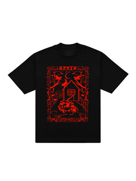 Футболка Круто 2025 черная (с красным)