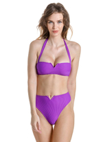 Стильный раздельный купальник: лиф-бандо и высокие плавки-бразилиана (Размер: B/M) (Цвет: мятный)