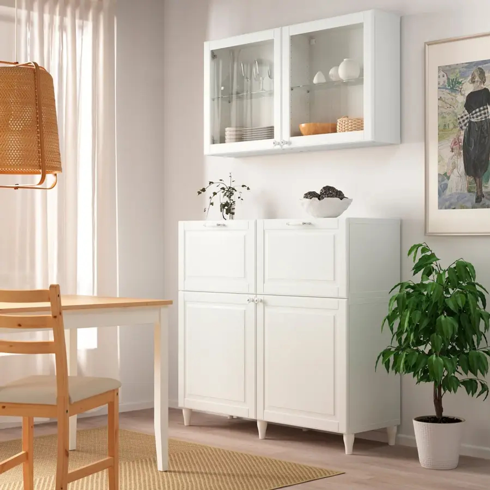 Комбинация для хранения - IKEA BESTÅ/BESTA, 120х42х213 см, белый, БЕСТО ИКЕА