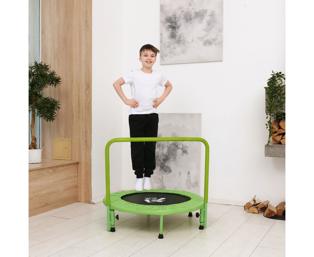 Батут с поручнем DFC JUMPFIT 36'' зеленый