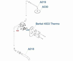 A15030 Thermo Встраиваемый комплект для ванны с изливом и верхней душевой насадкой