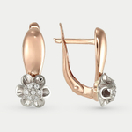 Серьги женские с фианитами из красного золота 585 пробы (арт. С-2353)