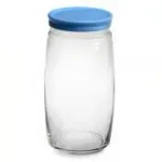 Банка для сыпучих продуктов из стекла «CESNI» 1500 мл с голубой пласт.крышкой 43023B