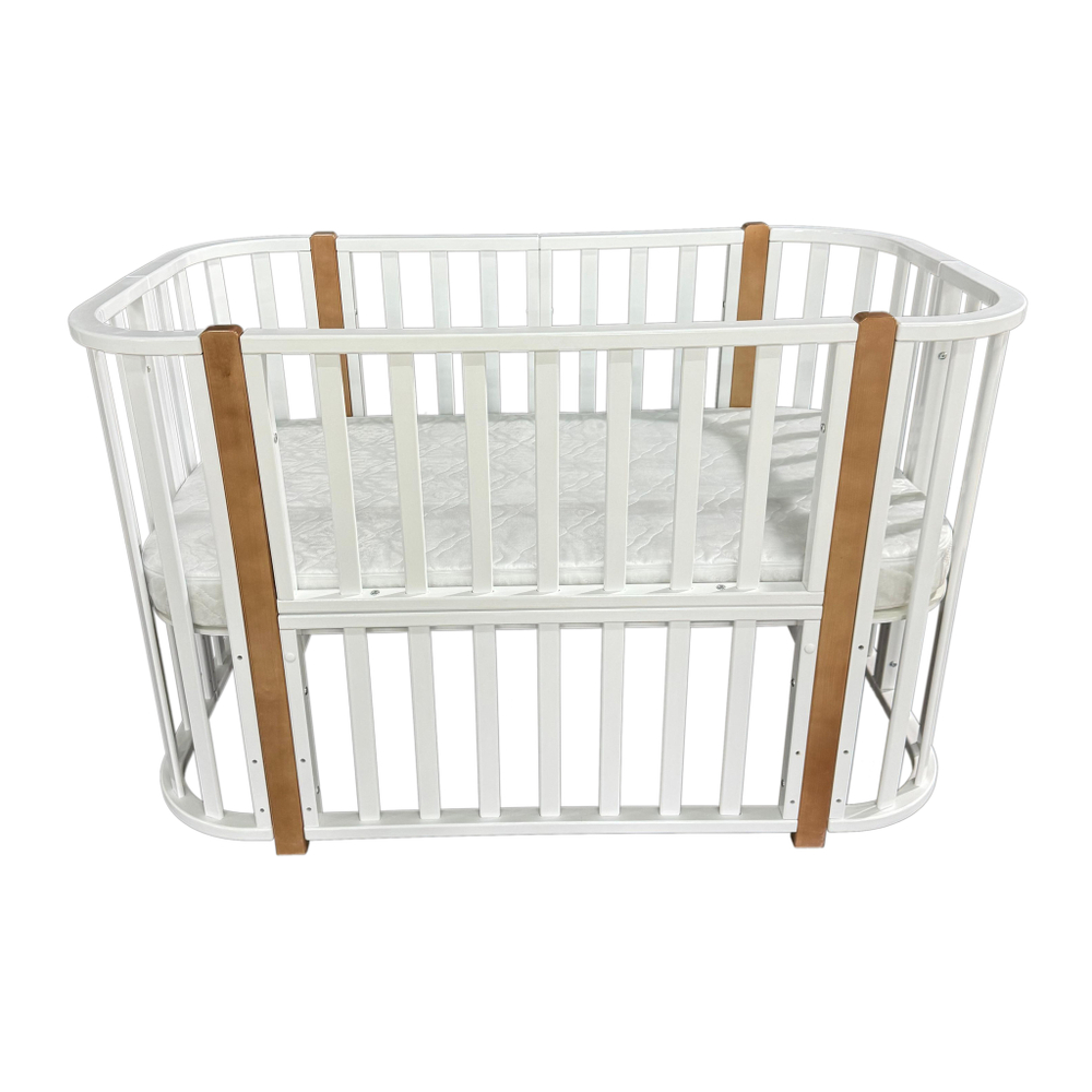 Детская кроватка ELIT (поперечный маятник/ белый/бук)