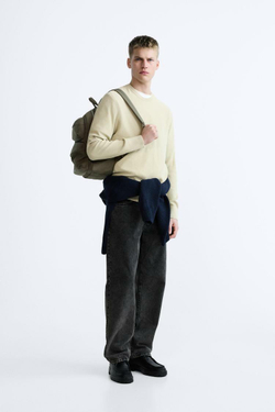 ZARA НЕЙЛОНОВЫЙ РЮКЗАК С КАРМАНАМИ, ЗЕЛЕНЫЙ