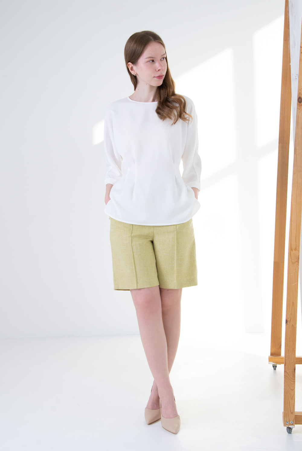 Блузка женская 4728зб, бело-молочный #479БМ094728зб